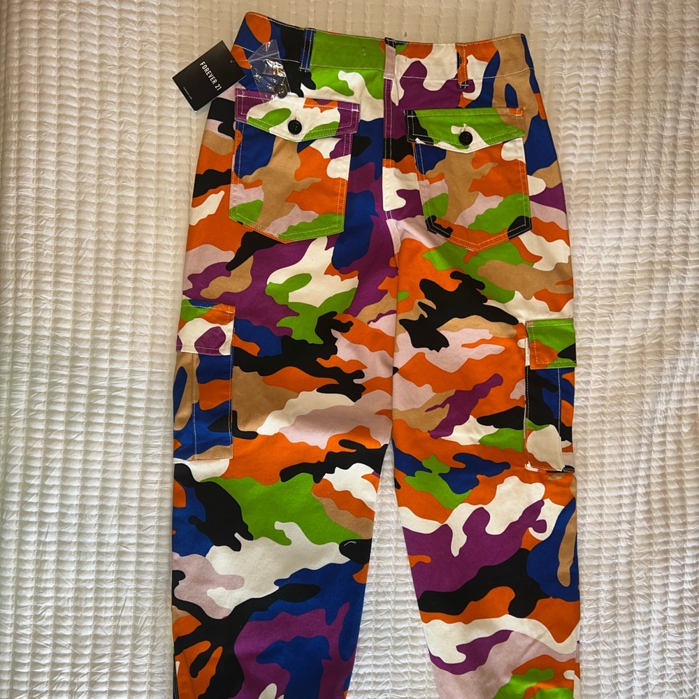 Colorful cargo camo pants